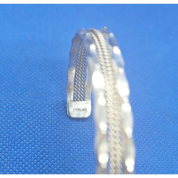Native Navajo Dine Sterling Silver 925 Twist Cuff Bracelet- Vintage- Beautiful! - Picture 4 of 7